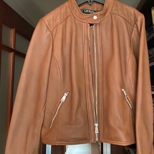 Ralph Lauren- shell : dyed lamb leather jacket